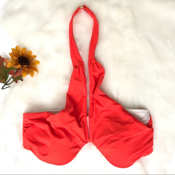 Victoria Secret Bandeau Top Red Bikini Halter Swim - Picture 3 of 8